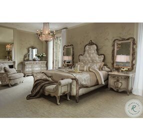 Platine de Royale Beige Upholstered King Panel Bed