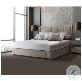 Roxbury Park Slate And Cement California King Upholstered Multi Panel Bed
