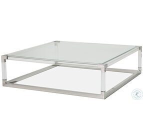 State St Glossy White Square Glass Top Occasional Table Set