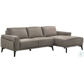 Lucca Slate Leather RAF Sectional