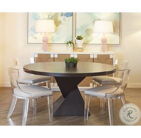 Newport Dark Espresso Oak Sculptural Dining Table