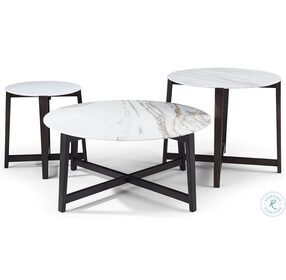 Nina White Marble Top Large End Table