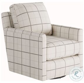 Windowpane Chalk Off White and Grey Swivel Glider Chair