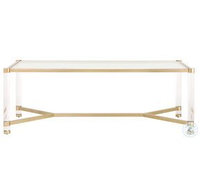 Nouveau Clear And Brushed Brass Dining Table
