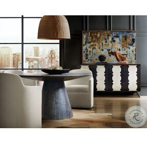 Commerce And Market Black And White Moroccan Modern Credenza
