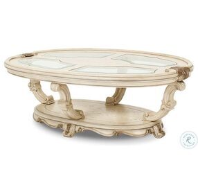 Platine de Royale Champagne 60" Oval Occasional Table Set