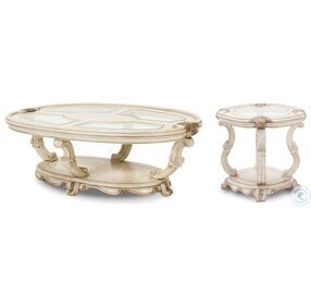 Platine de Royale Champagne 60" Oval Cocktail Table