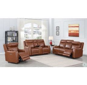 Natalia Coach Leather Power Recliner with Power Headrest And Footrest