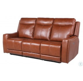 Natalia Coach Leather Power Reclining Living Room Set with Power Headrest And Footrest