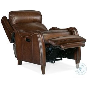 Stark Cozy Brown Brindisi San Marco Leather Power Recliner With Power Headrest