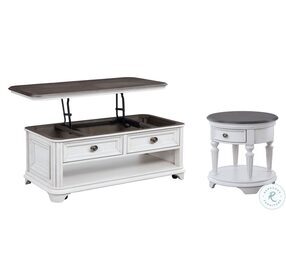 West Chester Light Gray Oak and Distressed White Lift Lid Trunk Cocktail Table