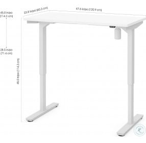 White 48" Electric Height Adjustable Desk