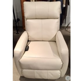Primo Cream Leather Lay Flat Lift Power Headrest Recliner