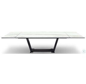 Oblique White And Gray Extendable Dining Table