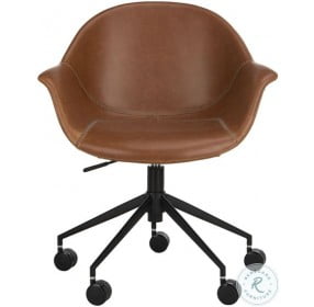 Ember Light Brown And Black Adjustable Office Chair
