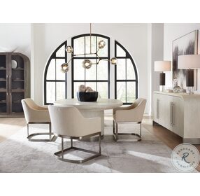 Modern Mood Light Brown Round Extendable Dining Table