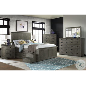 Oak Park Brushed Pewter Double Sided 9 Drawer California King Captain Bed