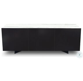 Optik Anthracite Gray And White Gold Ceramic Top Sideboard