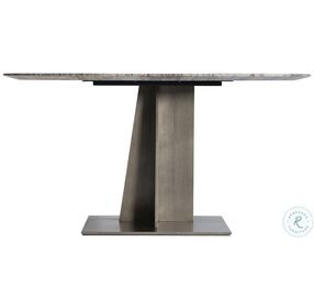 Equis Silver Travertine And Graphite Dining Table