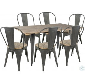 Oregon 7 Piece Gray And Brown Dining Set