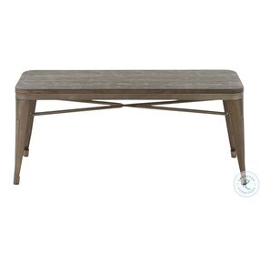Oregon Antique Metal And Espresso Bamboo Backless Bench