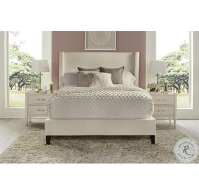 Angel Himalaya Ivory King Upholstered Panel Bed
