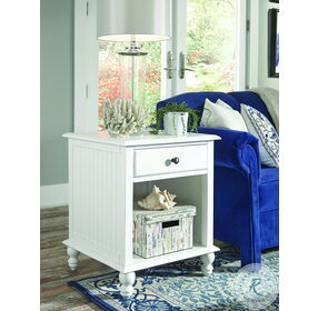 Cottage Beach White 22" End Table