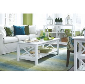 Hampton Pure White Long Sofa Table