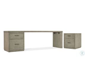 Linville Falls Soft Smoked Gray 96" Desk with One File Cabinet
