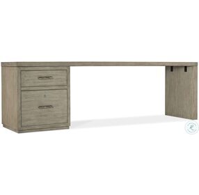 Linville Falls Soft Smoked Gray 96" Home Office Set with One File Cabinet