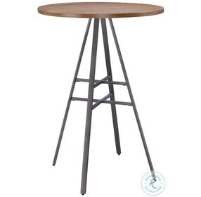 Brown Round Pub Set with Backless Bar Stool