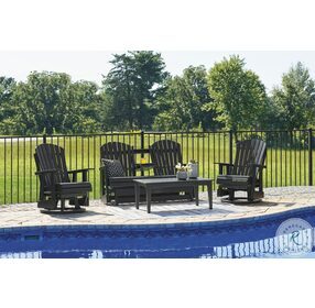 Hyland Wave Black Outdoor Cocktail Table
