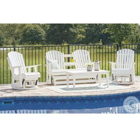 Hyland Wave White Outdoor Cocktail Table
