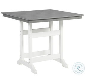 Transville Gray And White Outdoor Counter Height Dining Set