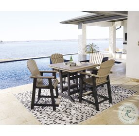 Fairen Trail Black And Driftwood Outdoor Counter Height Dining Table