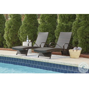 Kantana Brown Outdoor Chaise Lounge Set of 2