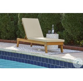 Byron Bay Beige Outdoor Chaise Lounge