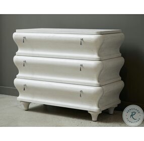 P301505 White Distressed 3 Drawer Chest