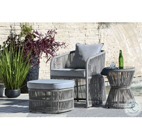 Coast Island Gray Outdoor Chair with Ottoman and Side Table