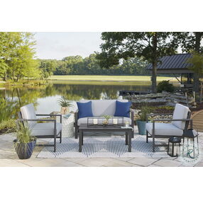 Fynnegan Gray Outdoor Lounge Chair with Cushion Set of 2