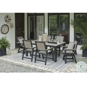 Mount Valley Driftwood And Black Outdoor Arm Chair Set of 2