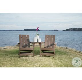 Emmeline Brown Outdoor Adirondack Chair with Tea Table