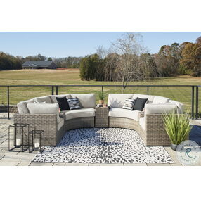Calworth Beige Outdoor Console Sectional