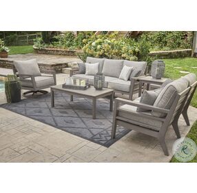 Hillside Barn Gray And Brown Outdoor Swivel Lounge Chair