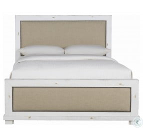 Willow Distressed White Upholstered Bedroom Set