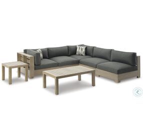 Citrine Park Brown And Charcoal Outdoor LAF Sectional