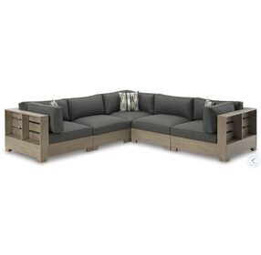 Citrine Park Brown And Charcoal Outdoor Sectional
