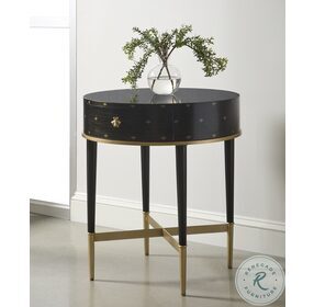 P301012 Soft Black And Gold Accent Table