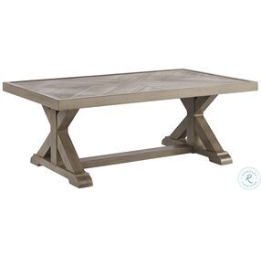Beachcroft Beige Rectangular Outdoor Occasional Table Set