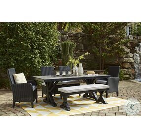 Beachcroft Black And Light Gray Outdoor Bench